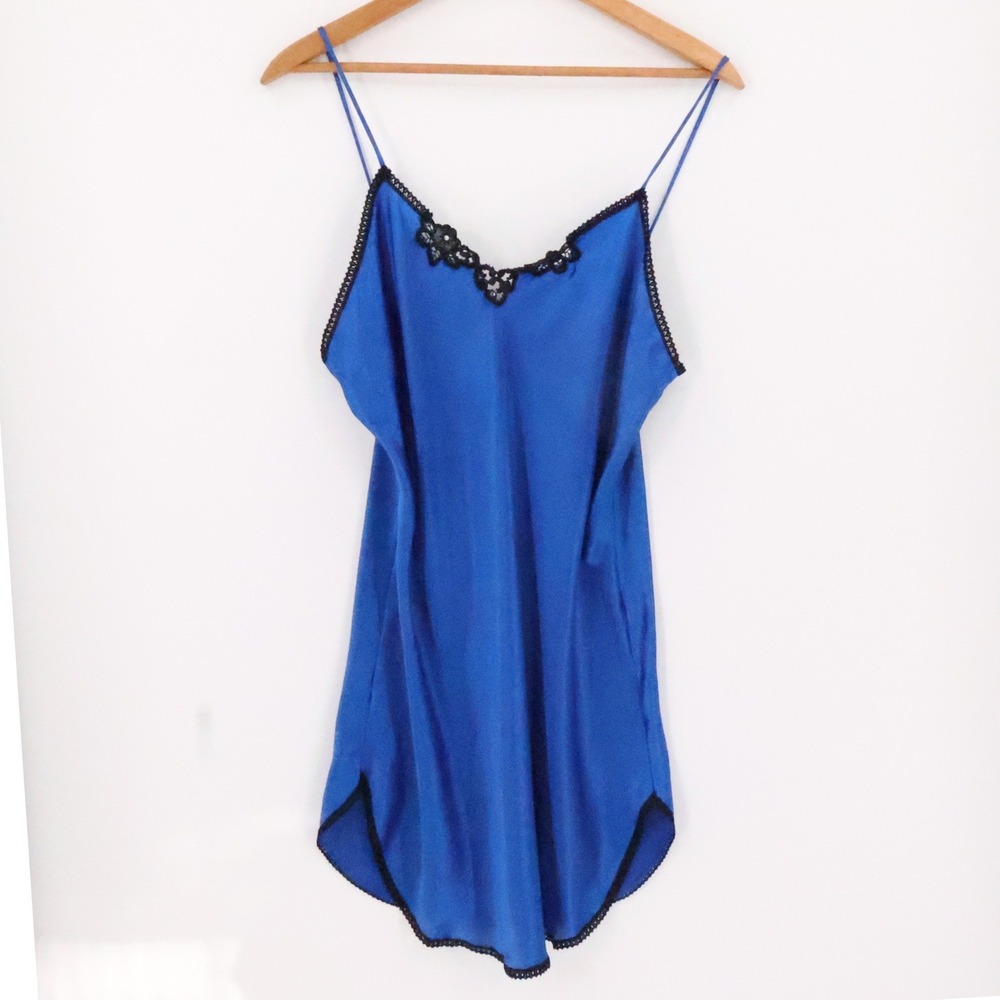 Vtg Inner Most‎ Lingerie Slip Dress Fairy Grunge Whimsigoth Lace Trim 80s Size L